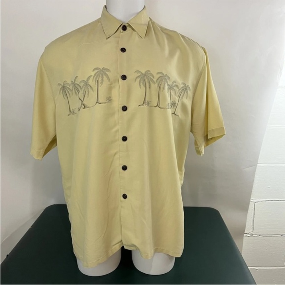 Cezani Mens Hawaiian Button Down Shirt XL Paradise Collection Yellow (84)